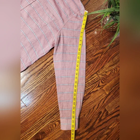 Marine Layer Men's Alemany Long Sleeve Button Up Striped Coral Pink Shirt Sz XL - Picture 7 of 8